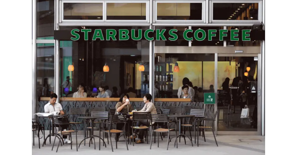A Starbucks coffee shop, one of the places you can order a breve coffee