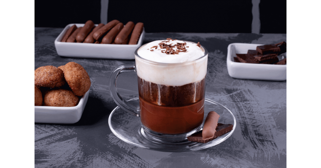 Bicerin, a layered Italian coffee drink with chocolate