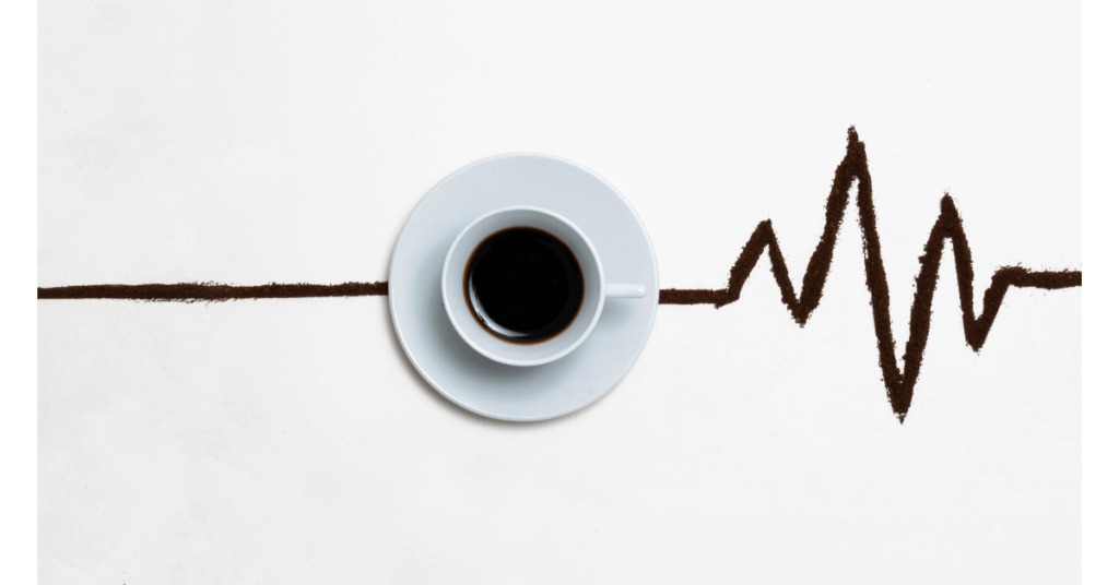 A cup of coffee on a power diagram, illustrating the energy that inspires some coffee names