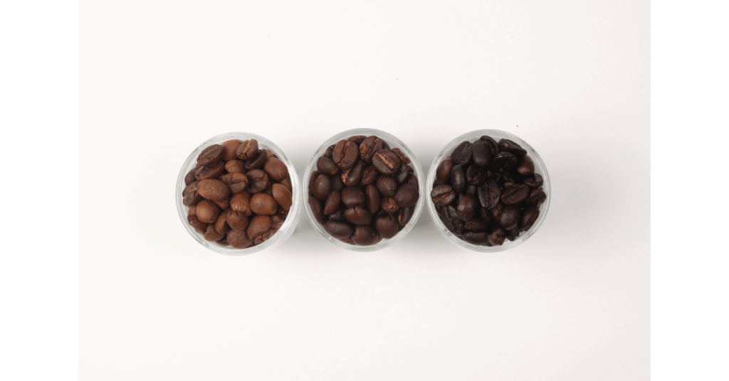 Three coffee bean roasts, one way of adding variety to different coffee drinks