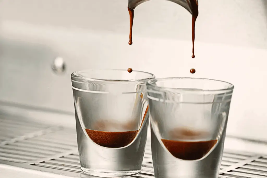 Making two shots of espresso, the drink that both ristretto and long shots are based on.