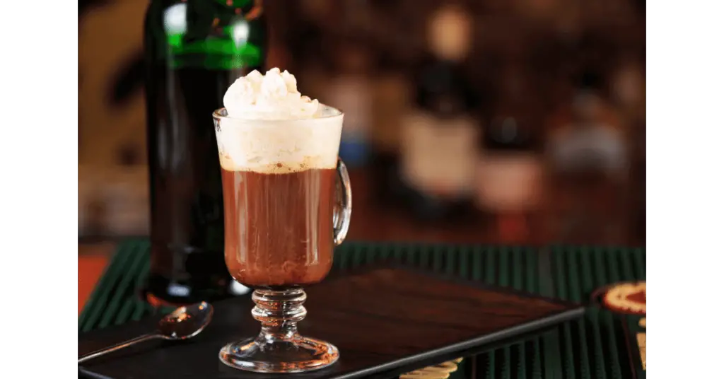 An Irish coffee served with whipped cream