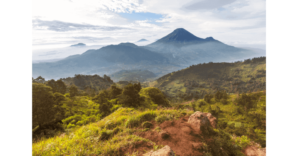 The landscape of the island of Java, origin of one of coffee's nicknames