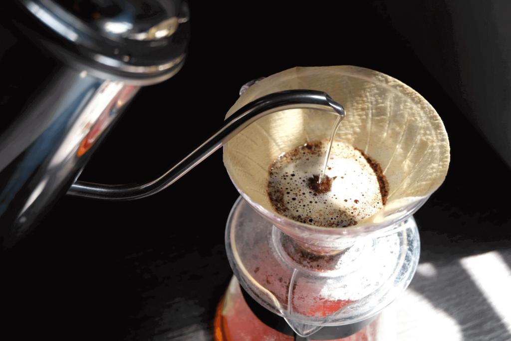 A manual pour-over, the process that automatic pour-over coffee machines mimic