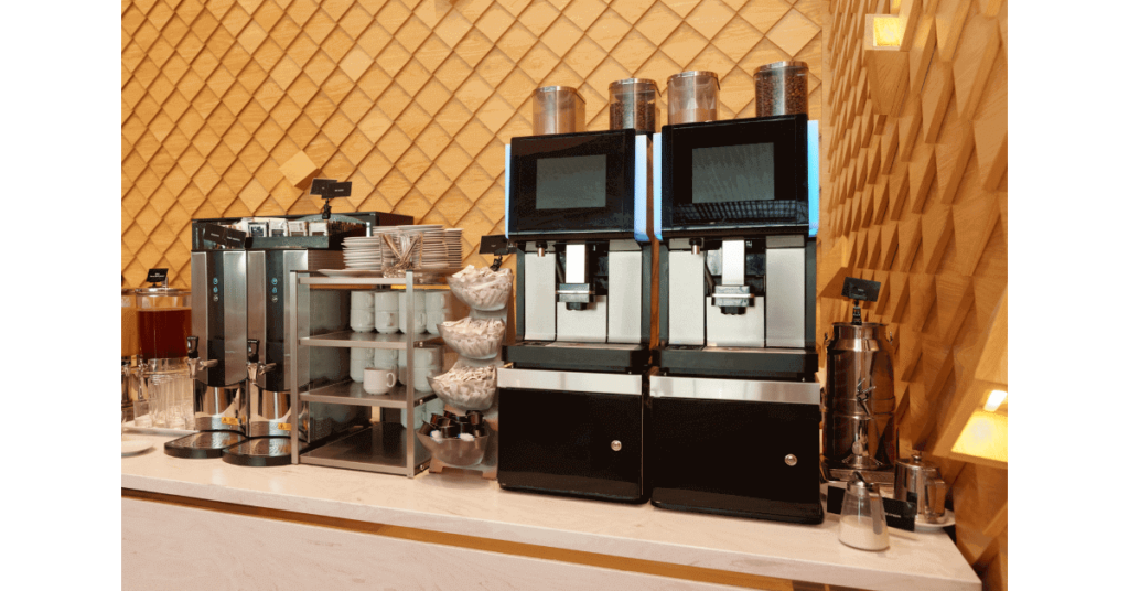 A super-automatic espresso machine, one of the types you should not use with oily coffee beans