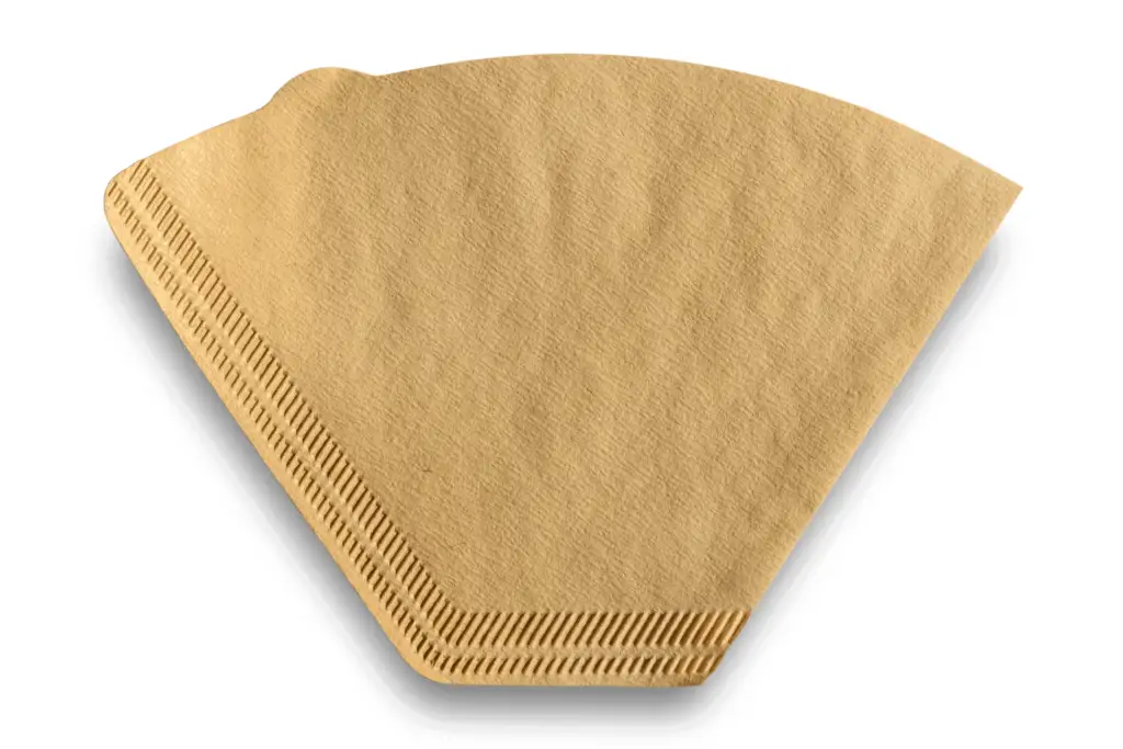 Conical filters made from unbleached paper