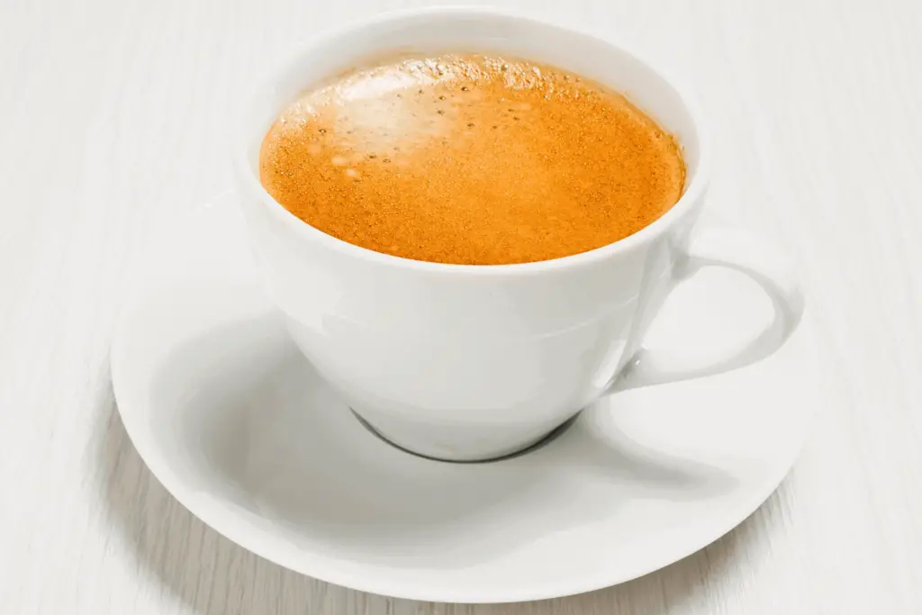 A long shot of espresso, which is larger and more bitter than regular espresso
