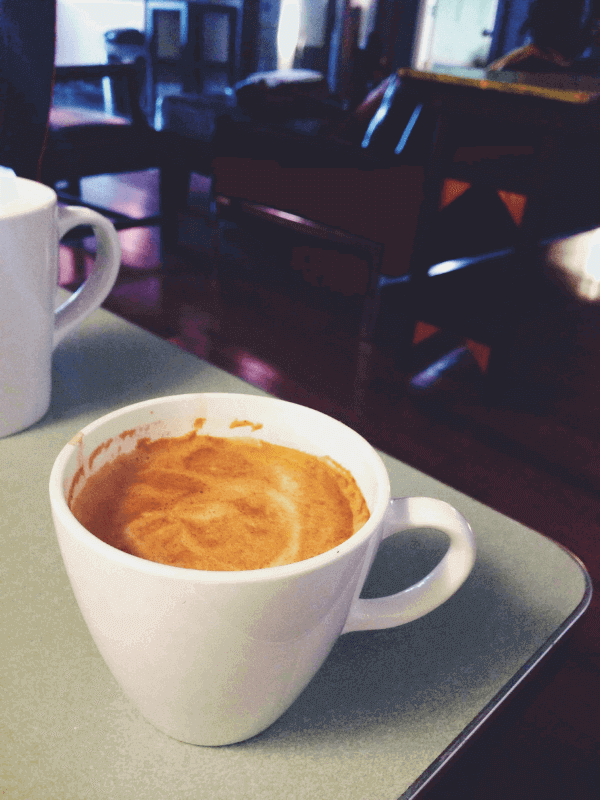 A cortadito coffee, as served in many Cuban coffee shops