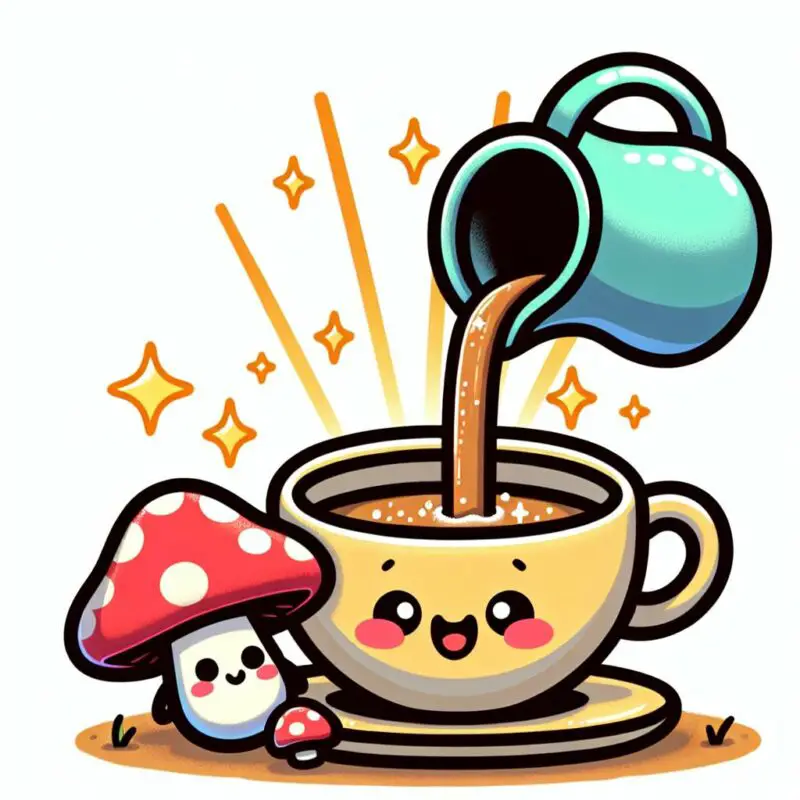 adding mushroom powder to coffee