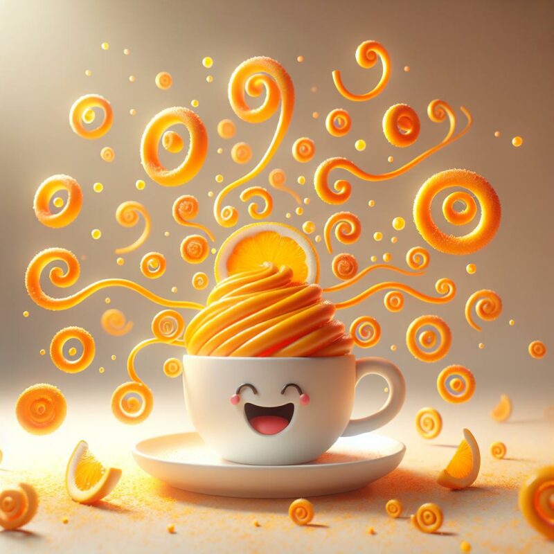 adding orange zest to coffee