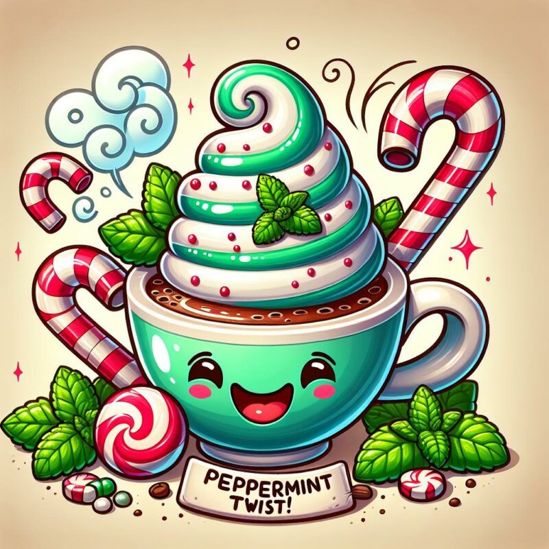 adding peppermint syrup to coffee