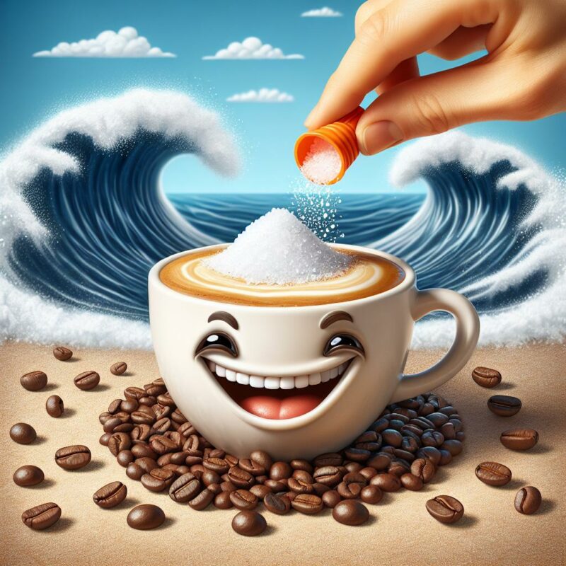 adding sea salt to coffee
