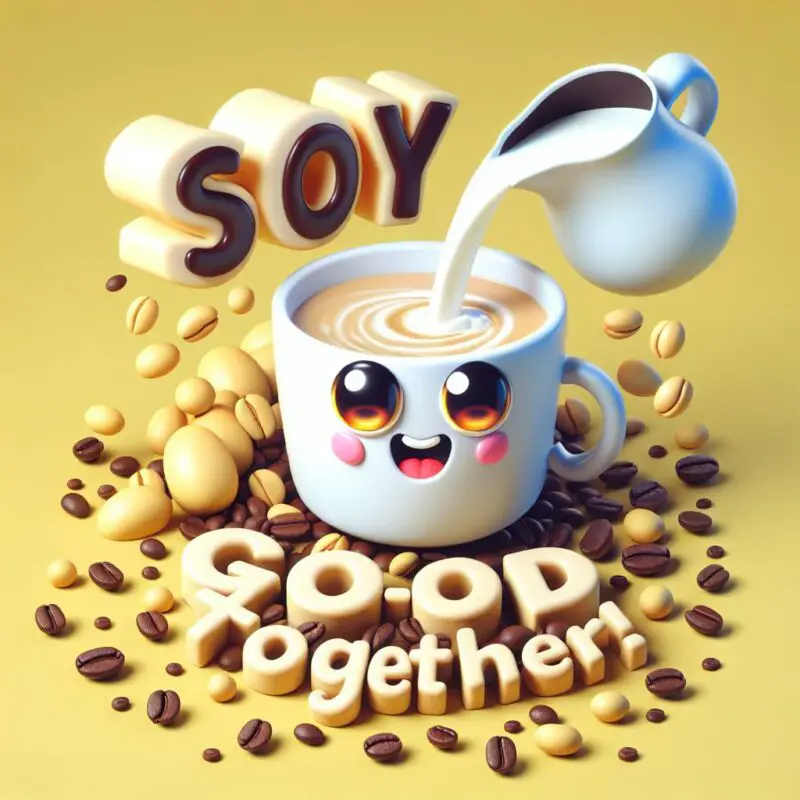 adding soy milk to coffee
